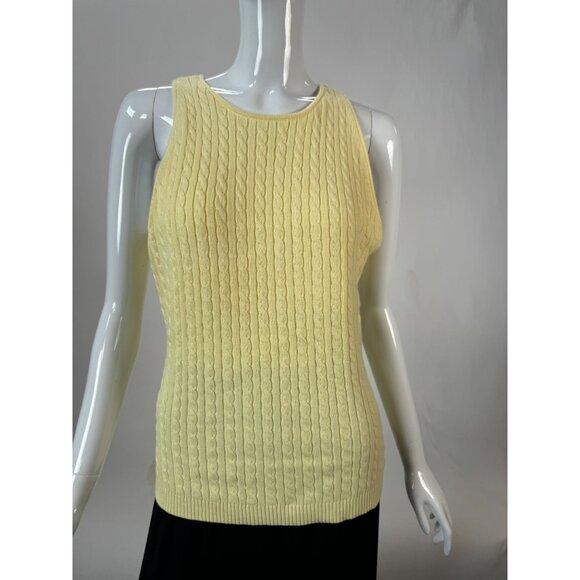Gap Yellow Cable Knit Tank Top Size Large 97% Cotton Blend Sleeveless Casual Wea - Picture 13 of 16